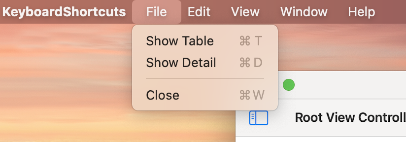 Resulting menu